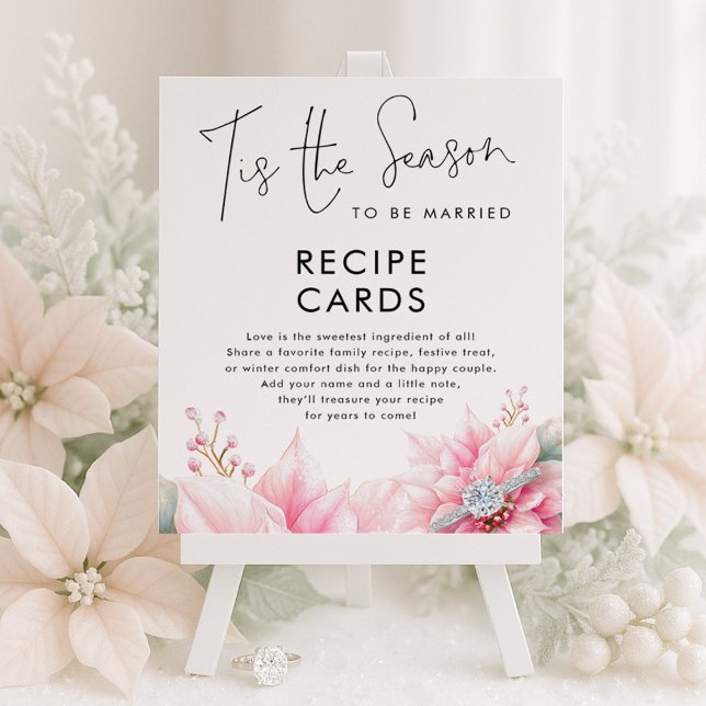 Tis the season Poinsettia Bridal Shower Recipes Poster (Creator Uploaded)