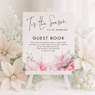 Tis the season Poinsettia Guest Book Bridal Shower