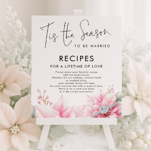 Tis the season Poinsettia Recipes Bridal Shower Poster