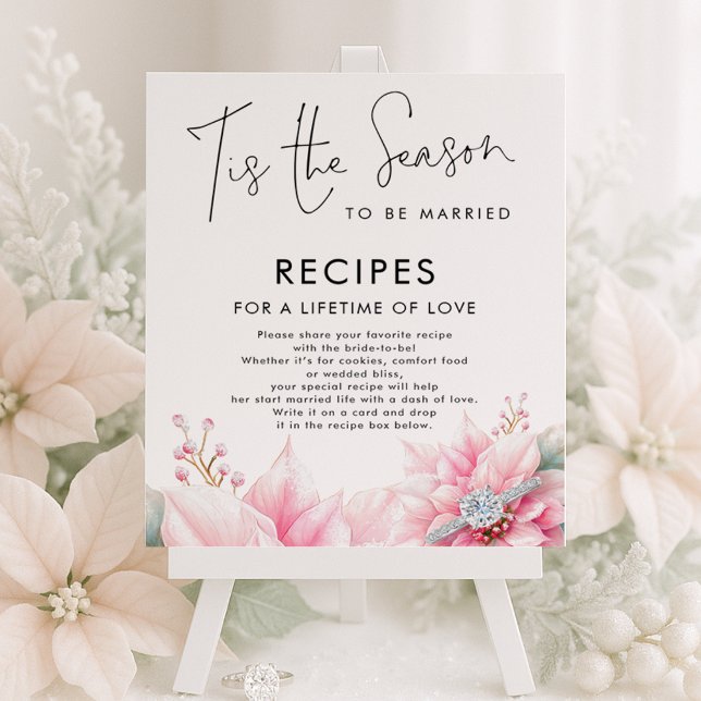 Tis the season Poinsettia Recipes Bridal Shower Poster (Creator Uploaded)