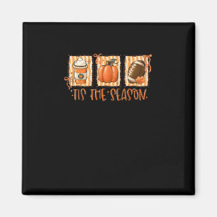 Tis The Season Pumpkin American Football Thanksgiv Magnet