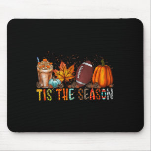 Tis The Season Pumpkin And Spice Football Hallowee Mouse Pad