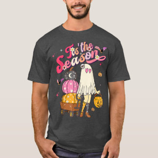 Tis' the Season Pumpkin Boo 60s 70s Hippie Hallowe T-Shirt