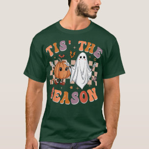 Tis the Season Pumpkin Boo 60s 70s Hippie Hallowee T-Shirt