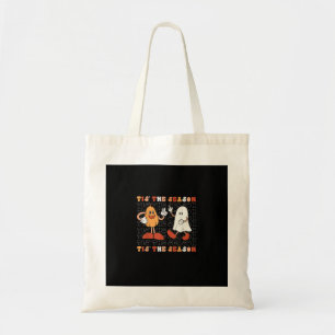 Tis The Season Pumpkin Boo 70s Halloween Costume Tote Bag