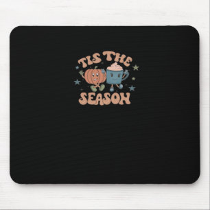 Tis The Season Pumpkin Fall Coffee Retro Mouse Pad