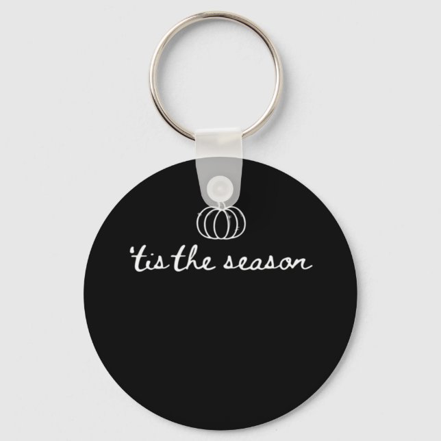 Tis The Season Pumpkin Fall Thanksgiving Key Ring (Front)