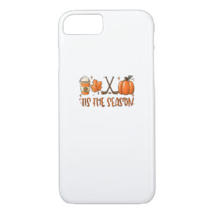 Tis The Season Pumpkin Latte Fall Leaves Thanksgiv iPhone 8/7 Case