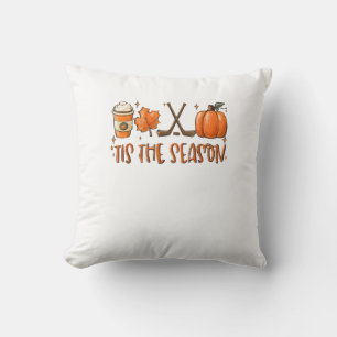 Tis The Season Pumpkin Latte Fall Leaves Thanksgiv Cushion