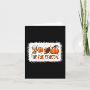 Tis The Season Pumpkin Leaf Latte Fall Football Bl Card
