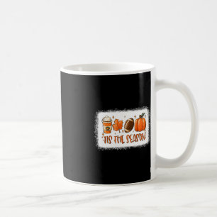 Tis The Season Pumpkin Leaf Latte Fall Football Bl Coffee Mug