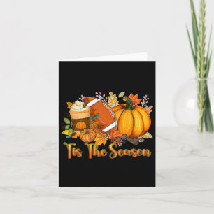 Tis The Season Pumpkin Leaf Latte Fall Thanksgivin Card