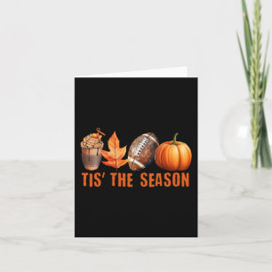 TIS THE SEASON Pumpkin Leaf Latte Fall Thanksgivin Card