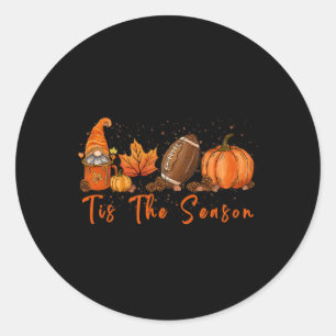 Tis The Season Pumpkin Leaf Latte Fall Thanksgivin Classic Round Sticker