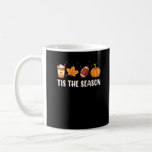 Tis The Season Pumpkin Leaf Latte Fall Thanksgivin Coffee Mug
