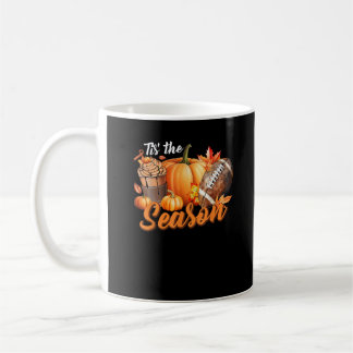 Tis The Season Pumpkin Leaf Latte Fall Thanksgivin Coffee Mug