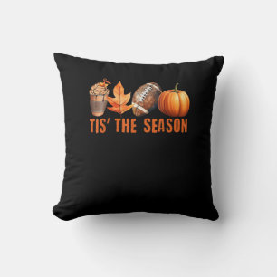 Tis The Season Pumpkin Leaf Latte Fall Thanksgivin Cushion
