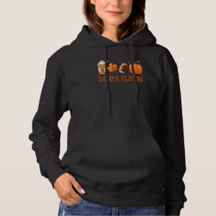 Tis The Season Pumpkin Leaf Latte Fall Thanksgivin Hoodie