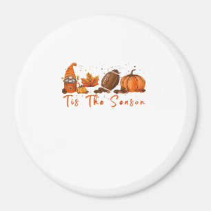 Tis The Season Pumpkin Leaf Latte Fall Thanksgivin Magnet