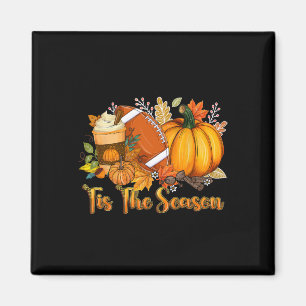 Tis The Season Pumpkin Leaf Latte Fall Thanksgivin Magnet