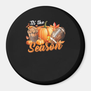 Tis The Season Pumpkin Leaf Latte Fall Thanksgivin Magnet