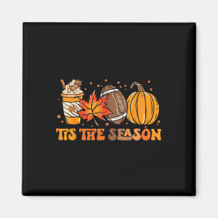 Tis The Season Pumpkin Leaf Latte Fall Thanksgivin Magnet