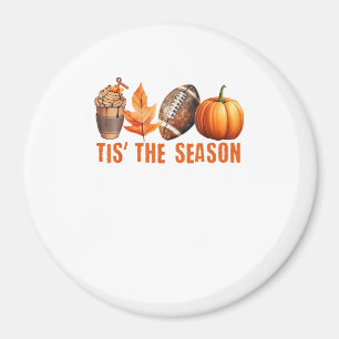 Tis The Season Pumpkin Leaf Latte Fall Thanksgivin Magnet