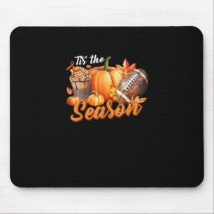 Tis The Season Pumpkin Leaf Latte Fall Thanksgivin Mouse Pad