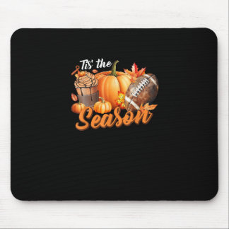 Tis The Season Pumpkin Leaf Latte Fall Thanksgivin Mouse Pad