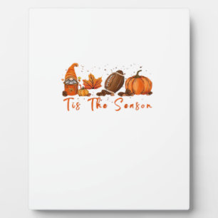Tis The Season Pumpkin Leaf Latte Fall Thanksgivin Plaque