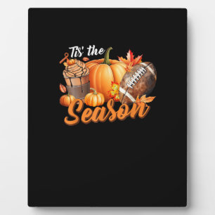 Tis The Season Pumpkin Leaf Latte Fall Thanksgivin Plaque