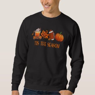 Tis The Season Pumpkin Leaf Latte Fall Thanksgivin Sweatshirt