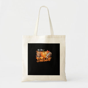 Tis The Season Pumpkin Leaf Latte Fall Thanksgivin Tote Bag