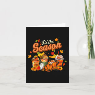 Tis The Season Pumpkin Leaf Latte Fall Volleyball Card