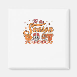 Tis The Season Pumpkin Leaf Latte Football Creativ Magnet