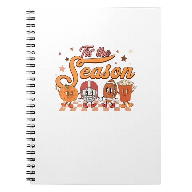 Tis The Season Pumpkin Leaf Latte Football Creativ Notebook (Front)