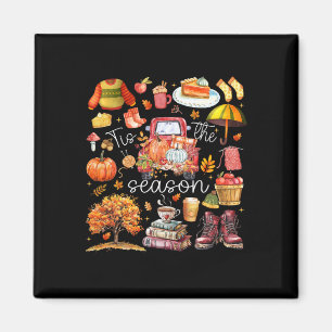 Tis The Season Pumpkin Leaves Autumn 1 Magnet