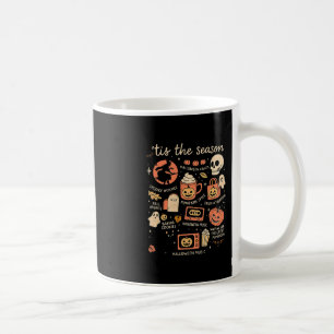 Tis The Season Pumpkin Leaves Autumn Halloween Coffee Mug