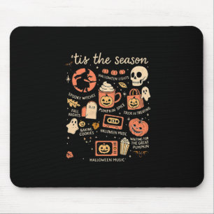 Tis The Season Pumpkin Leaves Autumn Halloween  Mouse Pad