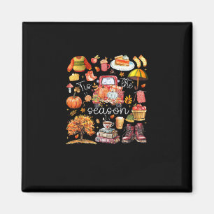 Tis The Season Pumpkin Leaves Autumn Magnet