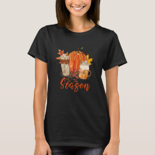 Tis' The Season Pumpkin Spice Coffee Latte Retro F T-Shirt