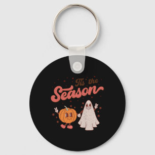 Tis The Season Pumpkin  Spice Fall Autumn Boo Hall Key Ring