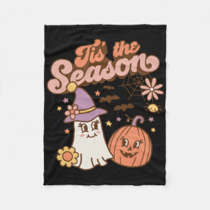 Tis The Season Pumpkin Spice Fall Autumn Halloween Fleece Blanket