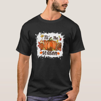 Tis The Season Pumpkin Spice Football Autumn Thank T-Shirt