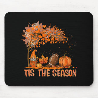 Tis The Season Pumpkin Spice Football Fall Leaves Mouse Pad