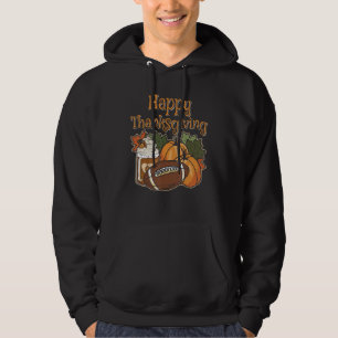 Tis The Season Pumpkin Spice Football Happy Thanks Hoodie