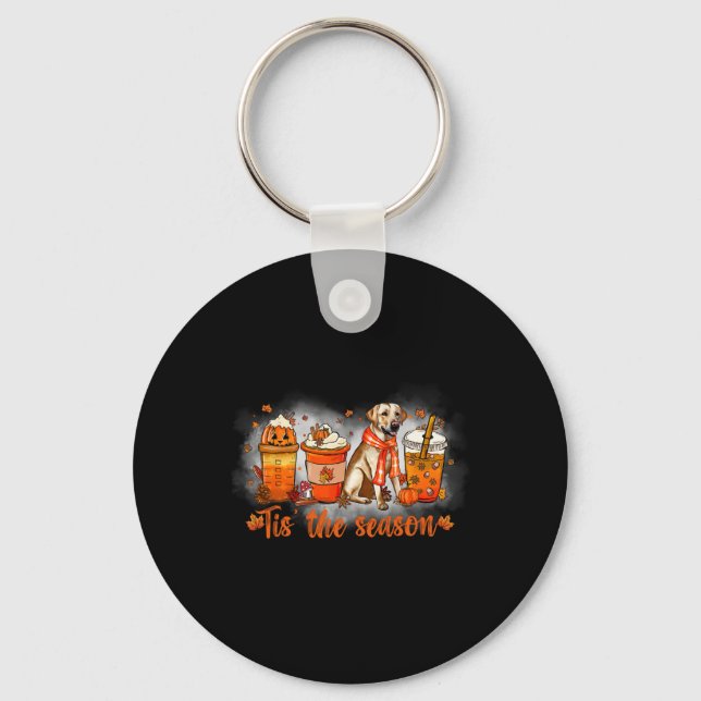 Tis The Season Pumpkin Spice Latte Golden Hallowee Key Ring (Front)