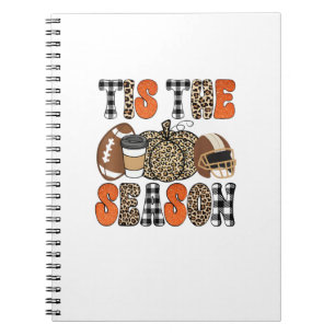 Tis The Season Pumpkin Thanksgiving Football Funny Notebook
