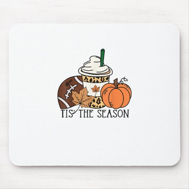Tis The Season Pumpkin Thanksgiving Football Minim Mouse Pad (Front)