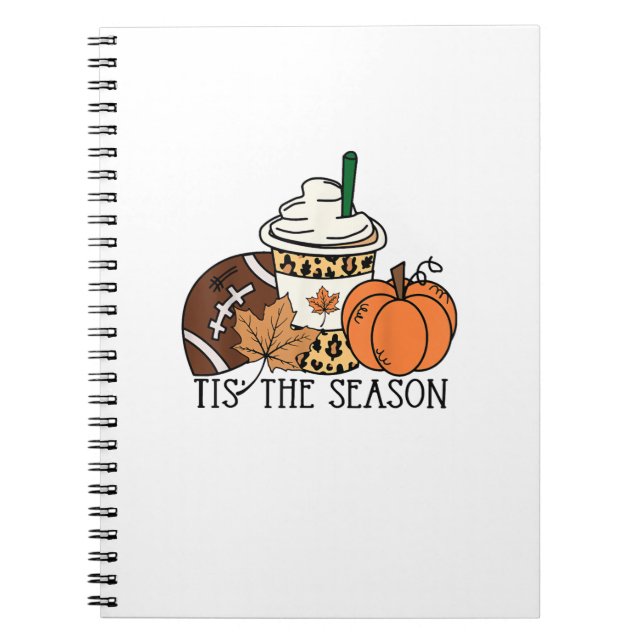 Tis The Season Pumpkin Thanksgiving Football Minim Notebook (Front)